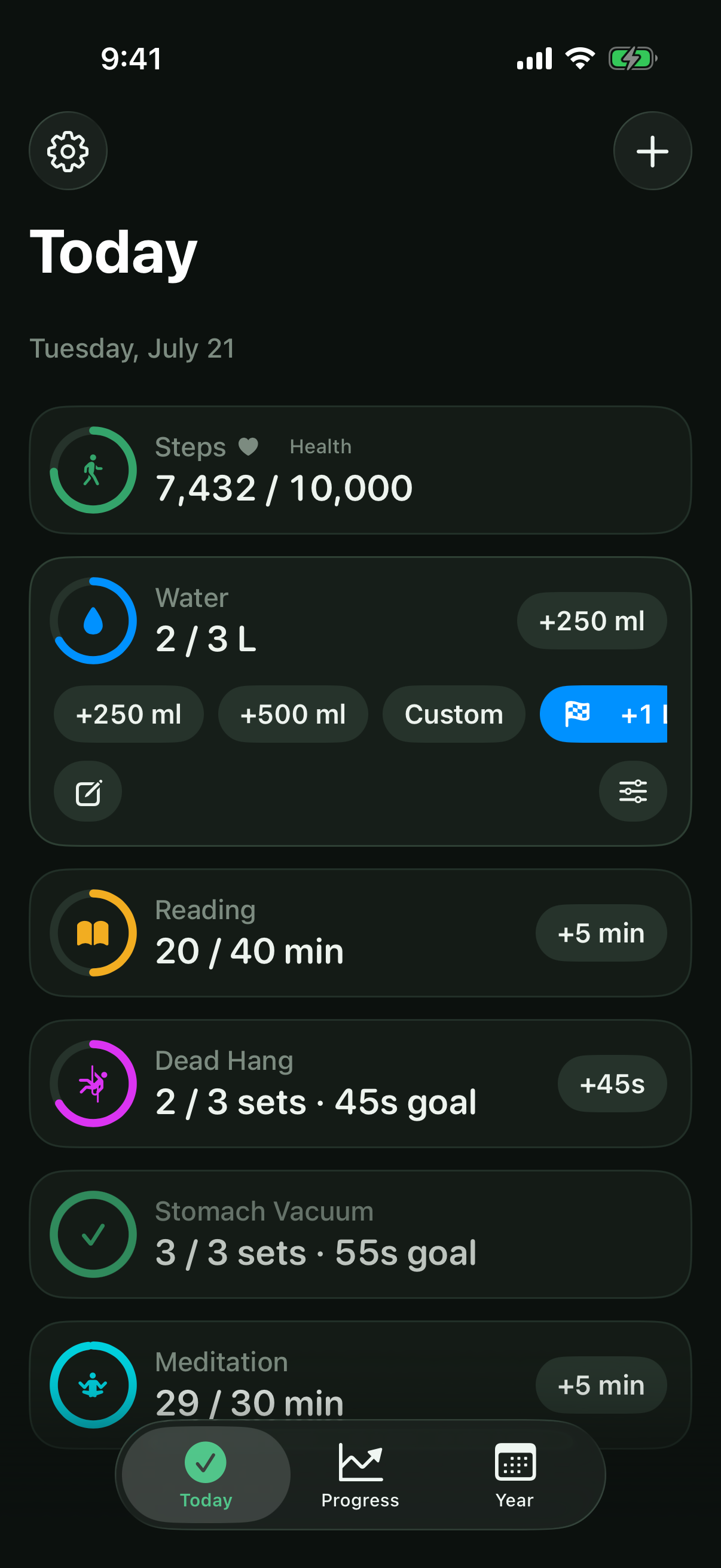 Quick log controls